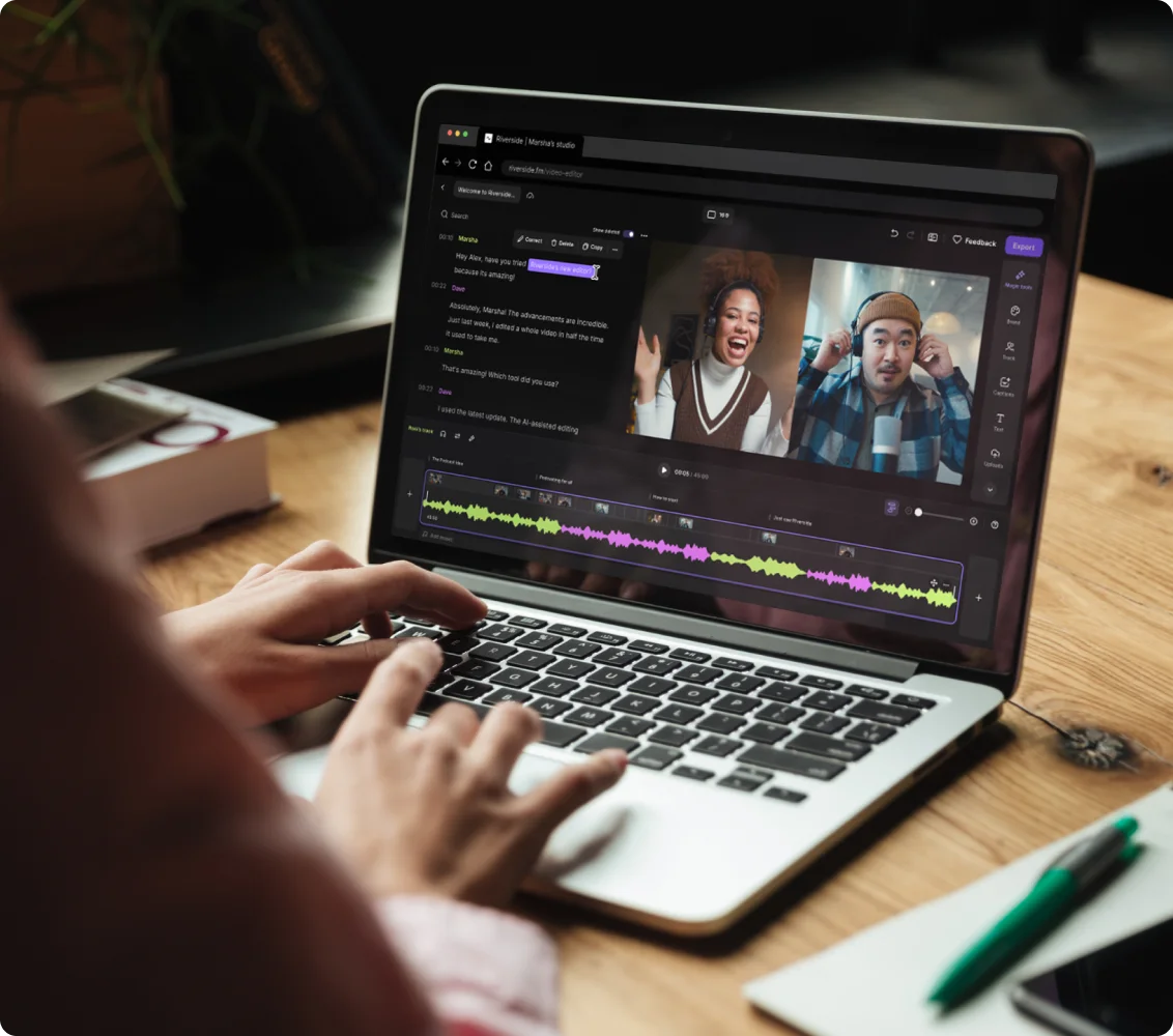 Professional-quality transcription with Riverside